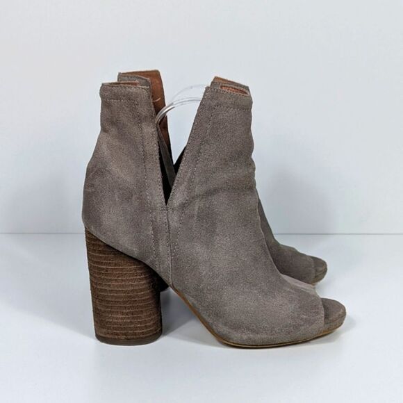 Jeffrey Campbell Oath Brown Suede Peep Toe Ankle Boots Women's 8.5